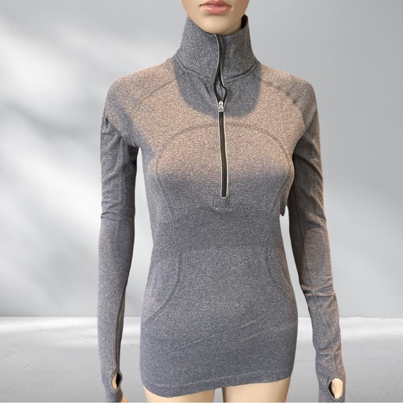 Lululemon Grey 1/2 Zip Top m - Picture 1 of 6